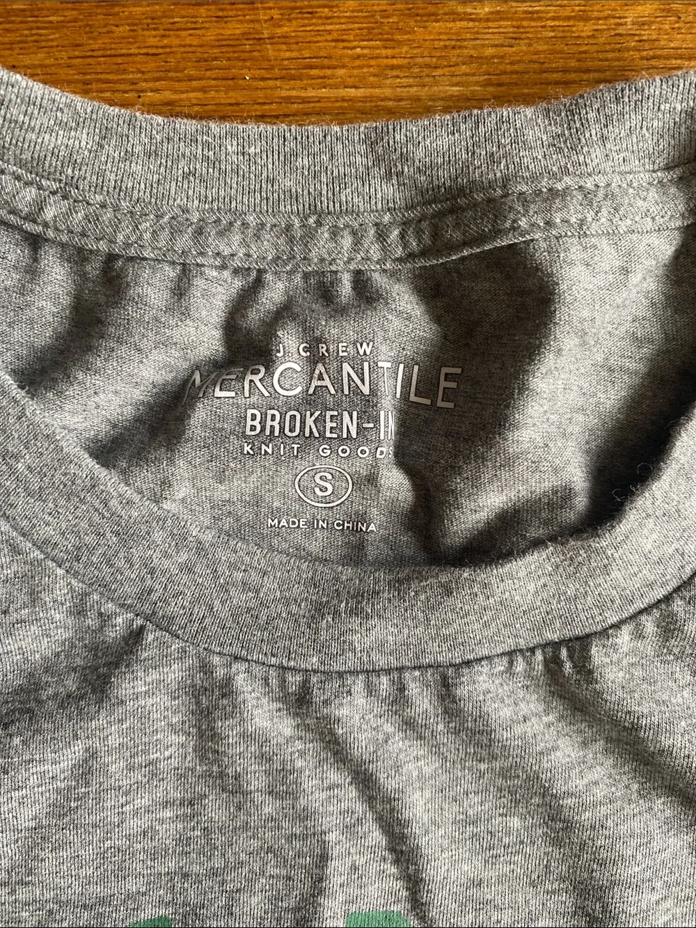 J. Crew Gray Short Sleeve Tee with Green Buck Graphic